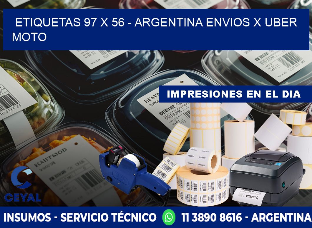 ETIQUETAS 97 x 56 - ARGENTINA ENVIOS X UBER MOTO