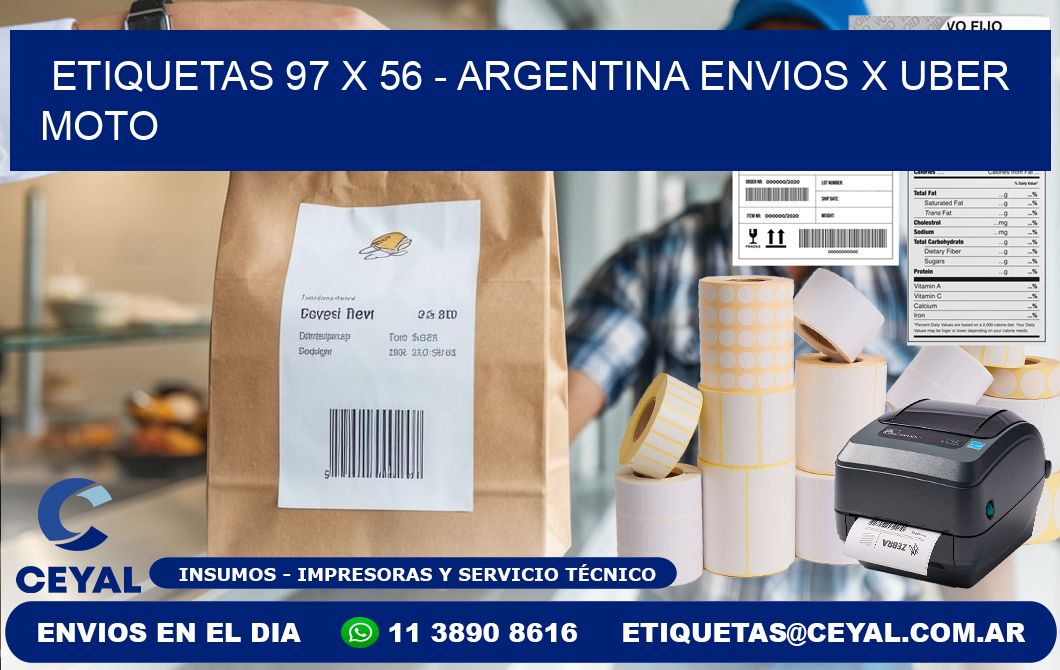 ETIQUETAS 97 x 56 - ARGENTINA ENVIOS X UBER MOTO