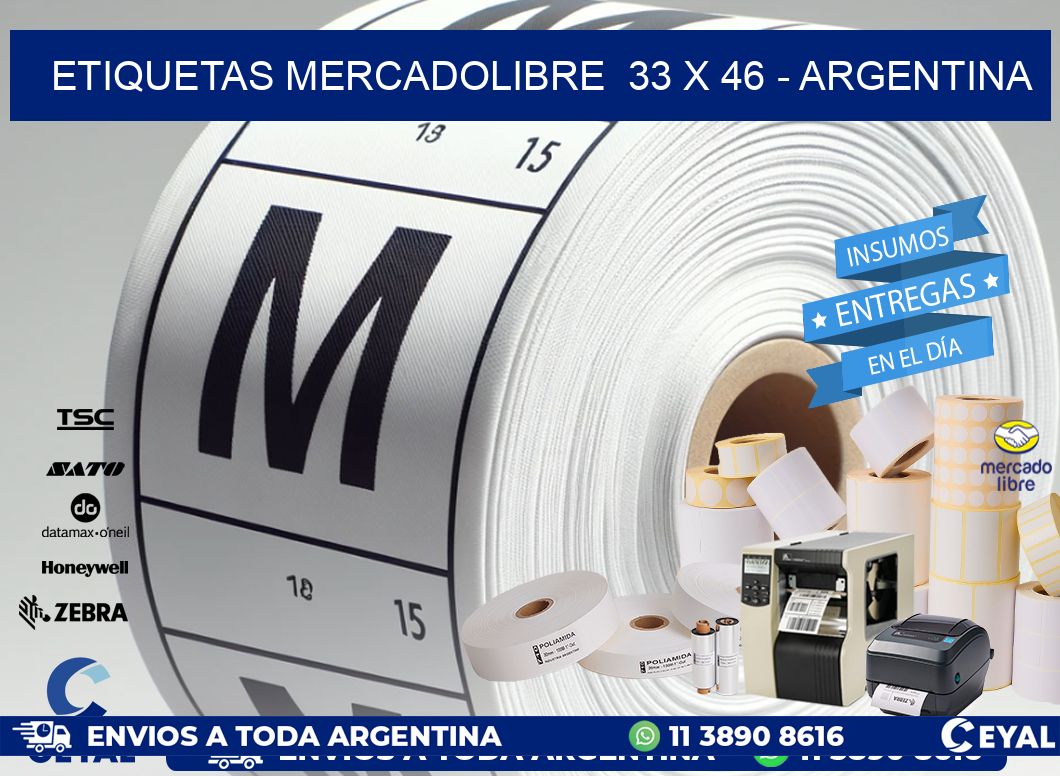 ETIQUETAS MERCADOLIBRE  33 x 46 - ARGENTINA