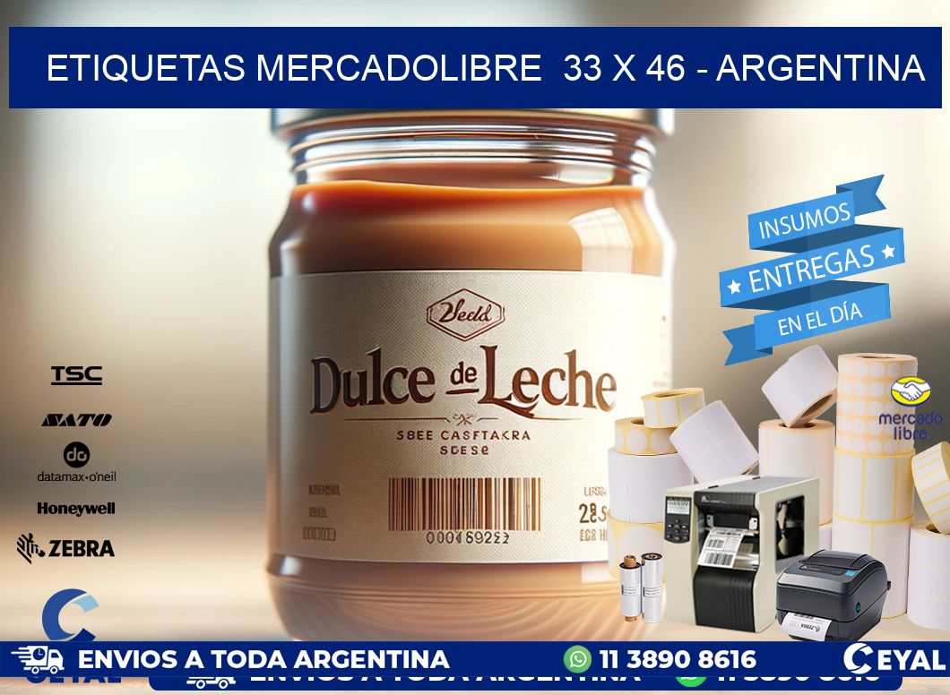 ETIQUETAS MERCADOLIBRE  33 x 46 - ARGENTINA