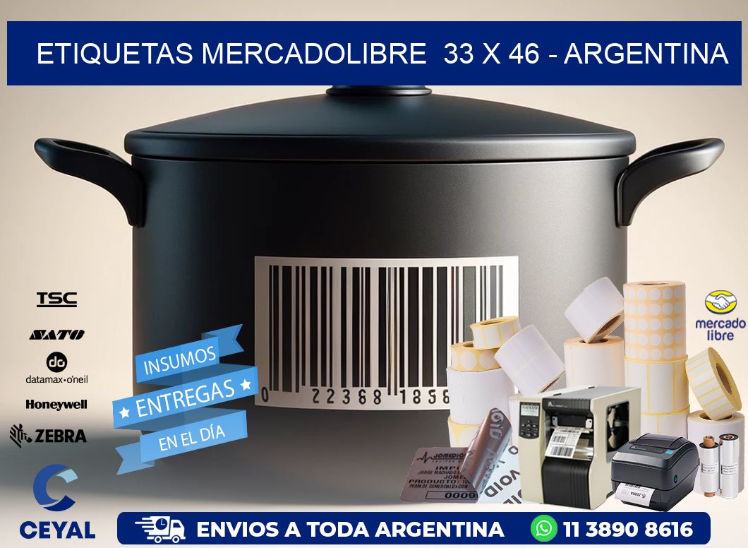 ETIQUETAS MERCADOLIBRE  33 x 46 - ARGENTINA