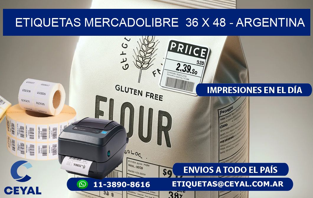 ETIQUETAS MERCADOLIBRE  36 x 48 - ARGENTINA