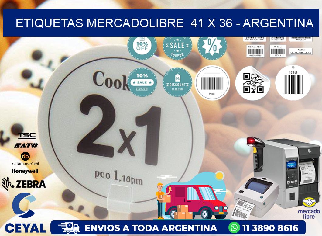 ETIQUETAS MERCADOLIBRE  41 x 36 - ARGENTINA