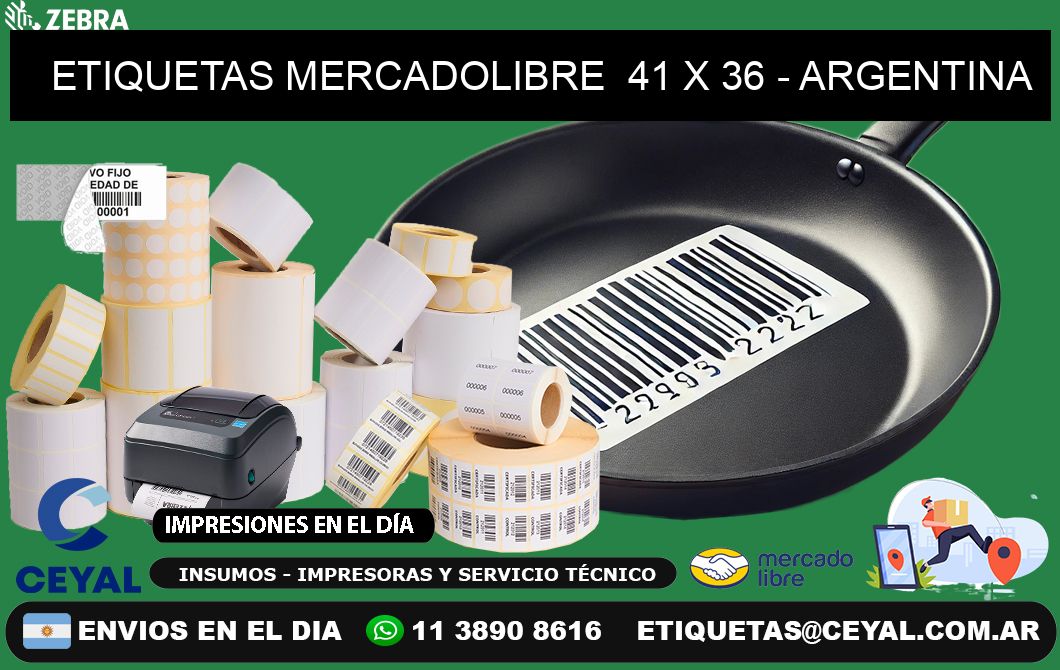 ETIQUETAS MERCADOLIBRE  41 x 36 - ARGENTINA