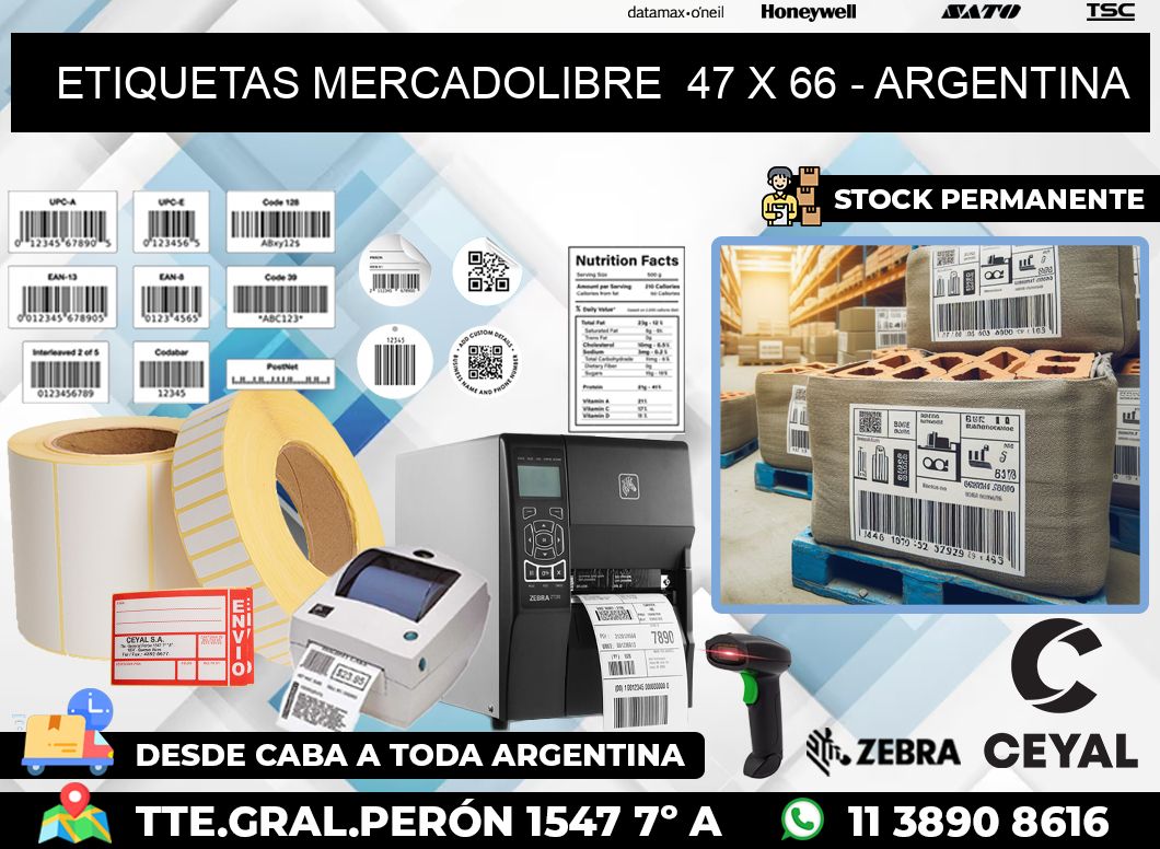 ETIQUETAS MERCADOLIBRE  47 x 66 – ARGENTINA