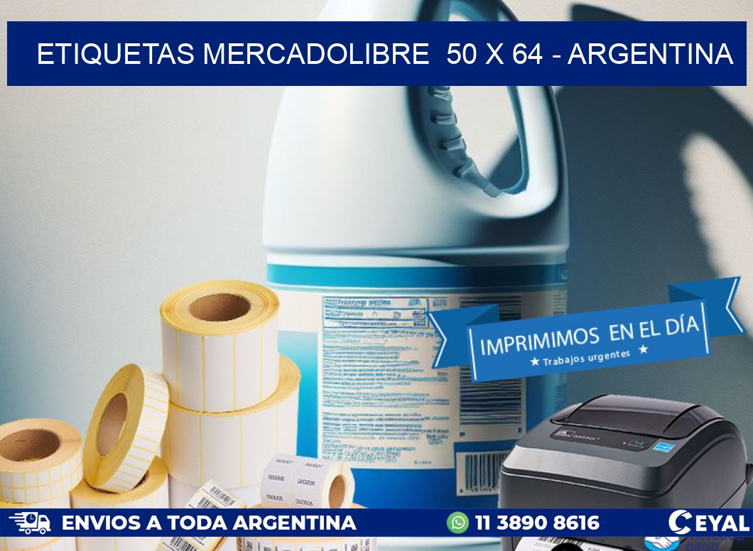 ETIQUETAS MERCADOLIBRE  50 x 64 - ARGENTINA