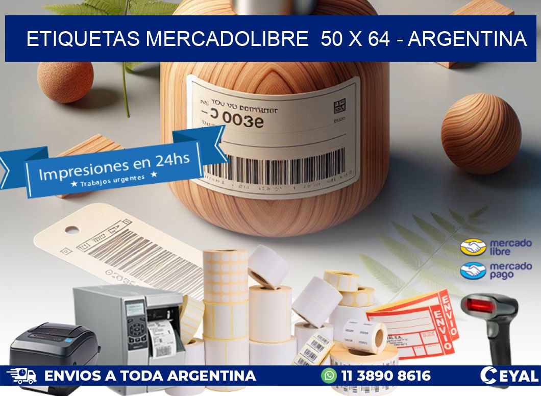 ETIQUETAS MERCADOLIBRE  50 x 64 - ARGENTINA