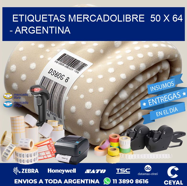 ETIQUETAS MERCADOLIBRE  50 x 64 - ARGENTINA