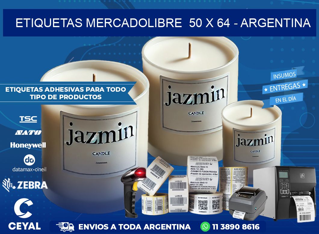 ETIQUETAS MERCADOLIBRE  50 x 64 – ARGENTINA