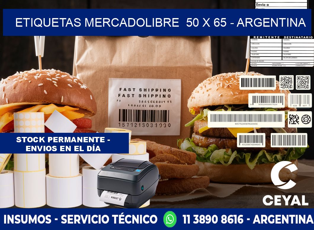 ETIQUETAS MERCADOLIBRE  50 x 65 - ARGENTINA