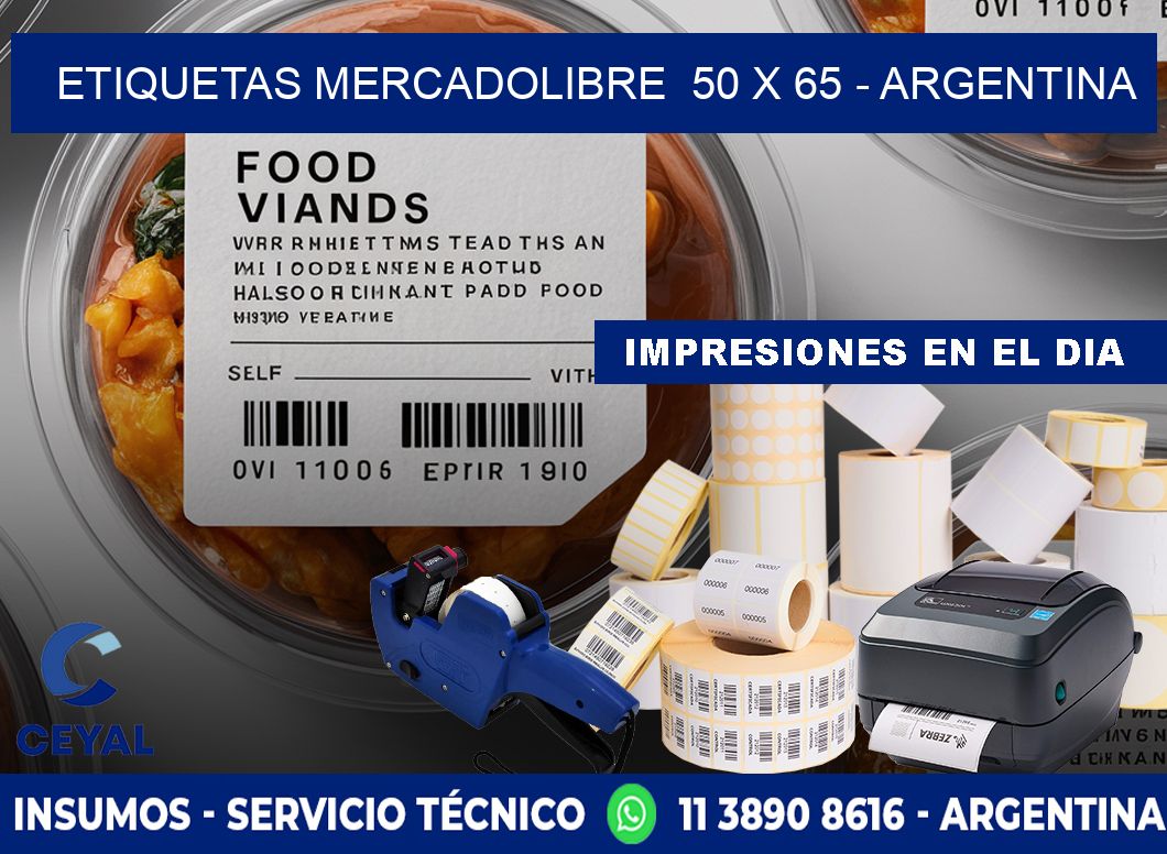 ETIQUETAS MERCADOLIBRE  50 x 65 - ARGENTINA