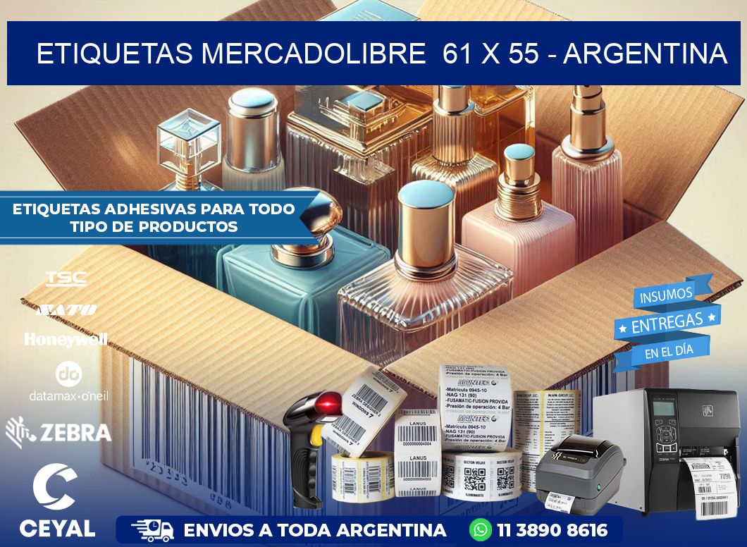 ETIQUETAS MERCADOLIBRE  61 x 55 – ARGENTINA