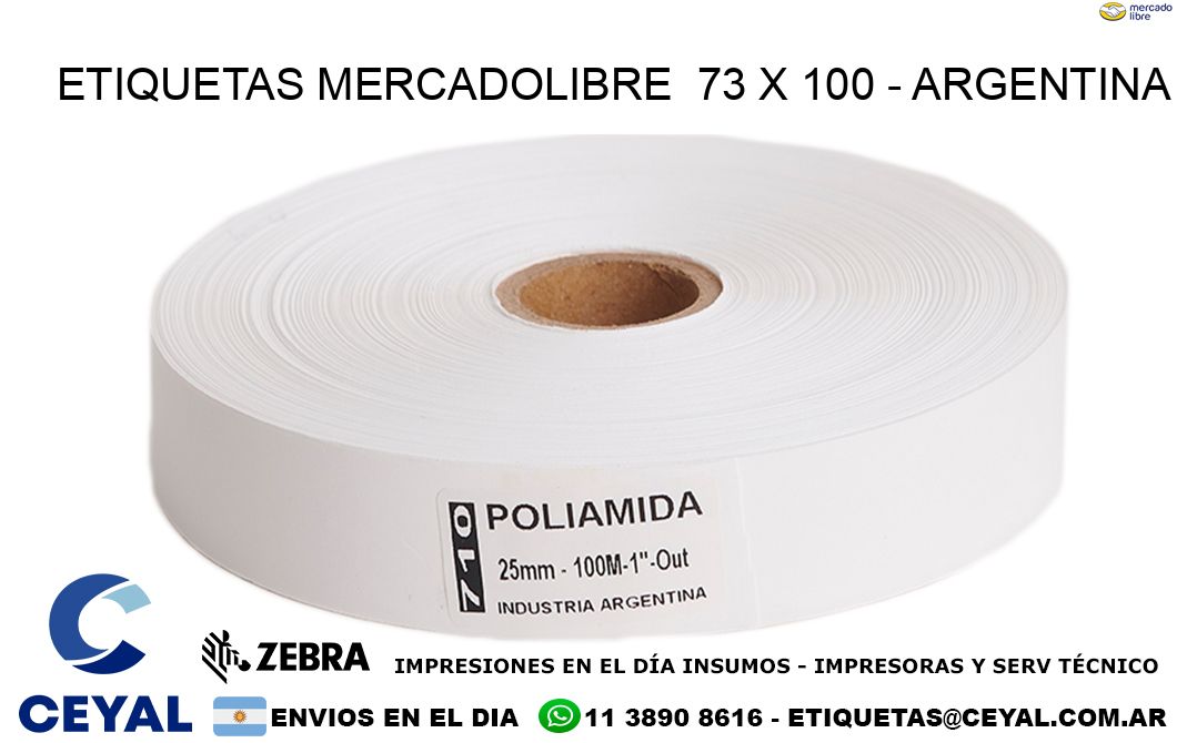 ETIQUETAS MERCADOLIBRE  73 x 100 - ARGENTINA