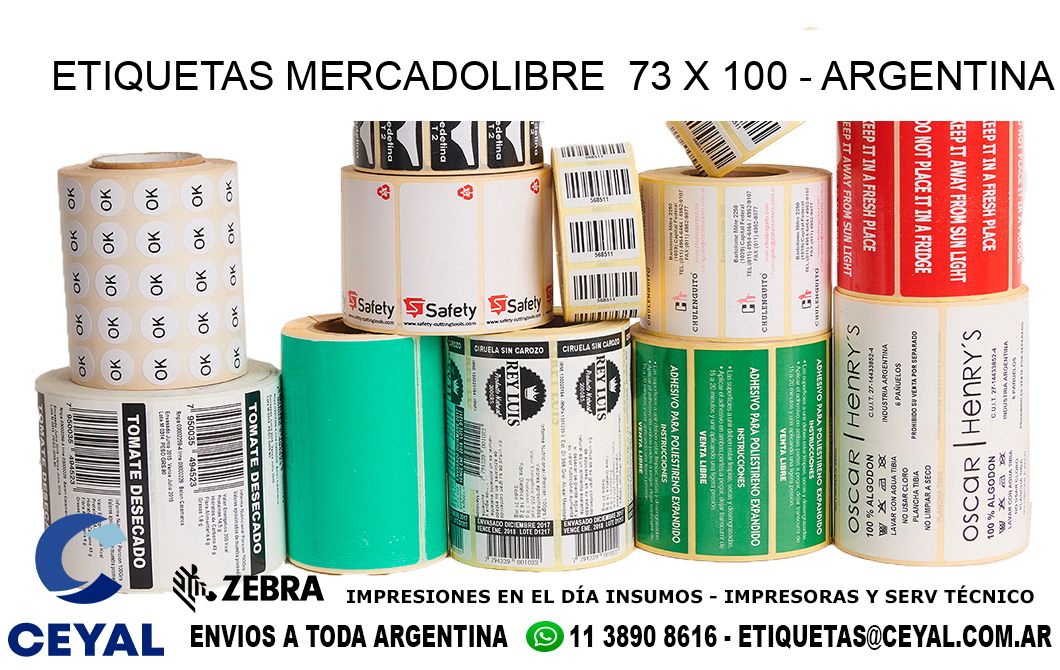 ETIQUETAS MERCADOLIBRE  73 x 100 - ARGENTINA