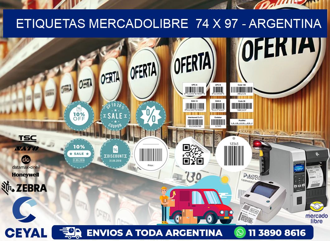 ETIQUETAS MERCADOLIBRE  74 x 97 - ARGENTINA