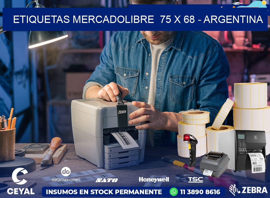 ETIQUETAS MERCADOLIBRE  75 x 68 - ARGENTINA