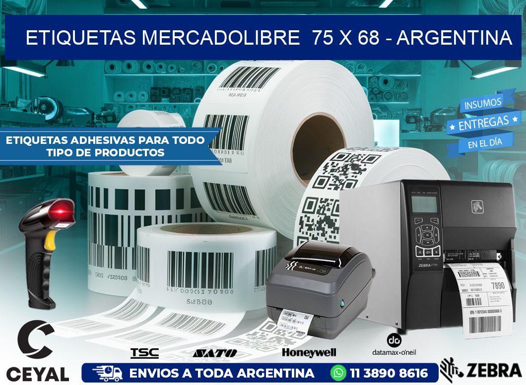 ETIQUETAS MERCADOLIBRE  75 x 68 – ARGENTINA