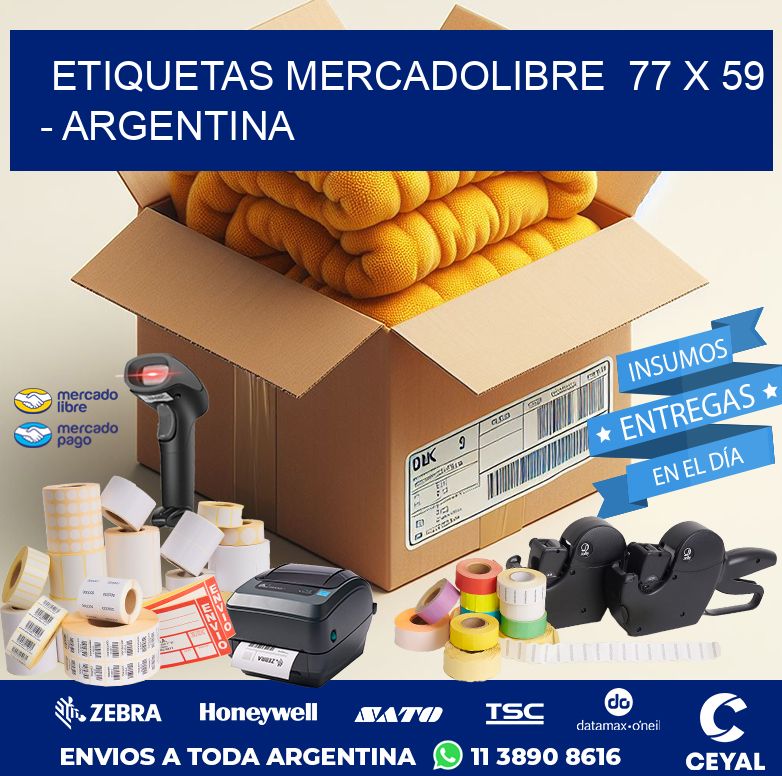 ETIQUETAS MERCADOLIBRE  77 x 59 - ARGENTINA