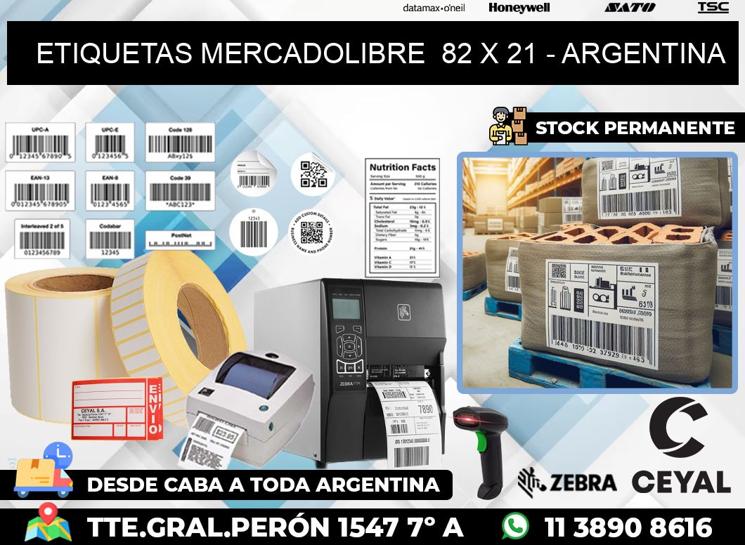 ETIQUETAS MERCADOLIBRE  82 x 21 – ARGENTINA