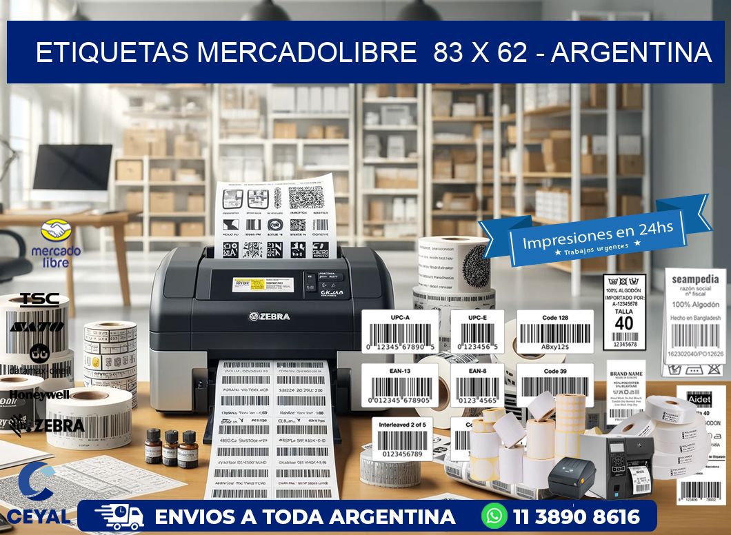 ETIQUETAS MERCADOLIBRE  83 x 62 – ARGENTINA