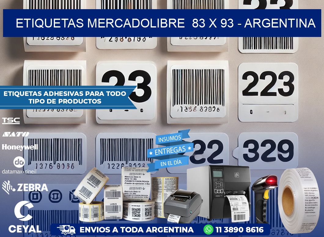 ETIQUETAS MERCADOLIBRE  83 x 93 - ARGENTINA