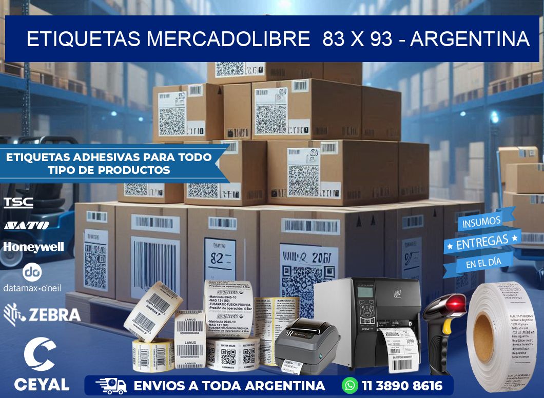 ETIQUETAS MERCADOLIBRE  83 x 93 – ARGENTINA