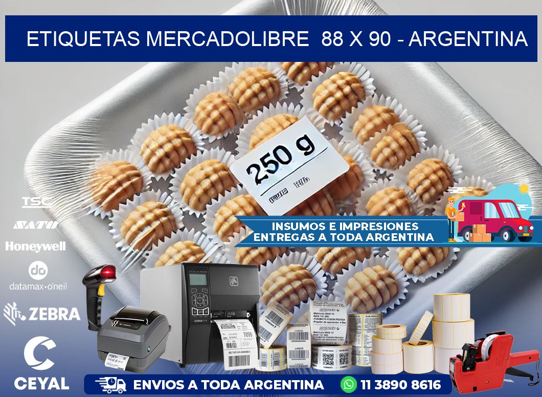 ETIQUETAS MERCADOLIBRE  88 x 90 - ARGENTINA