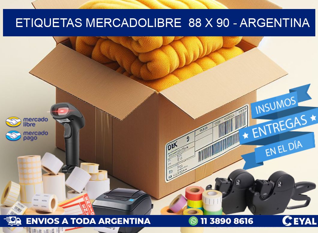 ETIQUETAS MERCADOLIBRE  88 x 90 - ARGENTINA