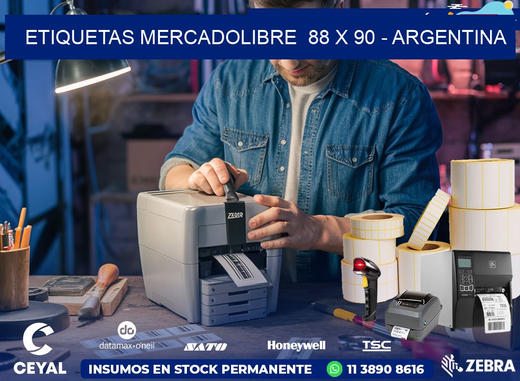 ETIQUETAS MERCADOLIBRE  88 x 90 - ARGENTINA