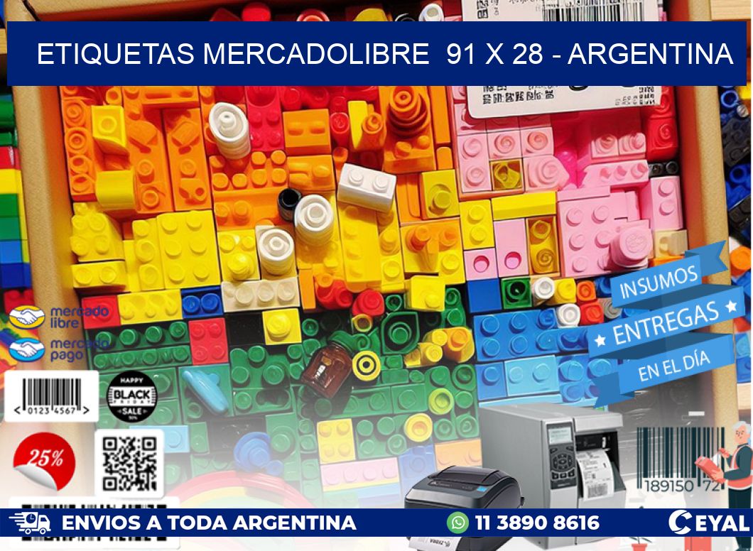 ETIQUETAS MERCADOLIBRE  91 x 28 – ARGENTINA