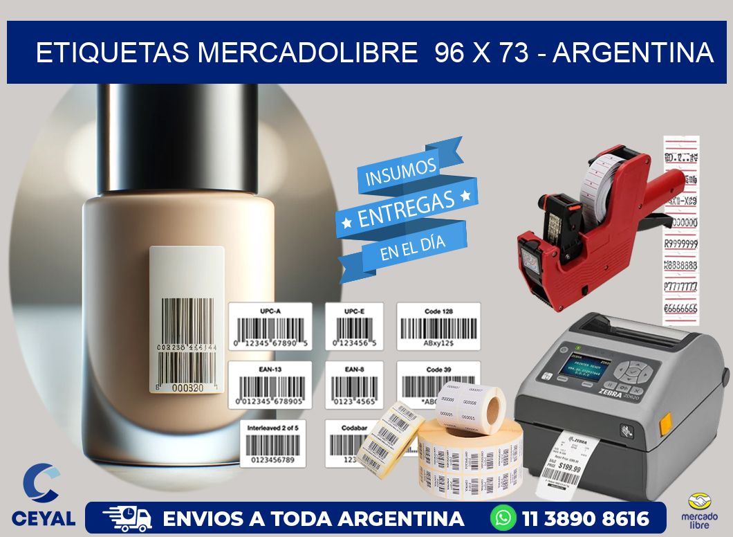 ETIQUETAS MERCADOLIBRE  96 x 73 - ARGENTINA