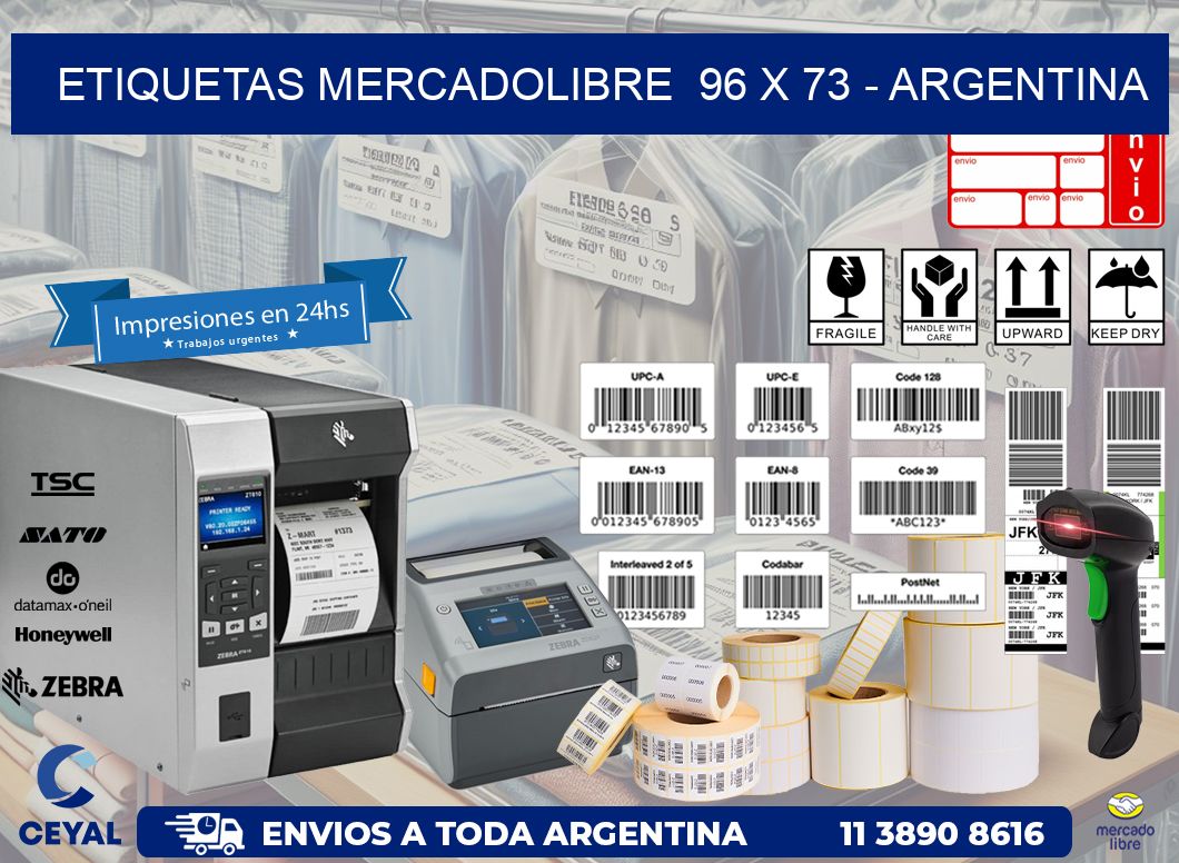 ETIQUETAS MERCADOLIBRE  96 x 73 - ARGENTINA