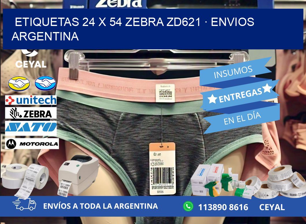 ETIQUETAS 24 x 54 ZEBRA ZD621 · ENVIOS ARGENTINA