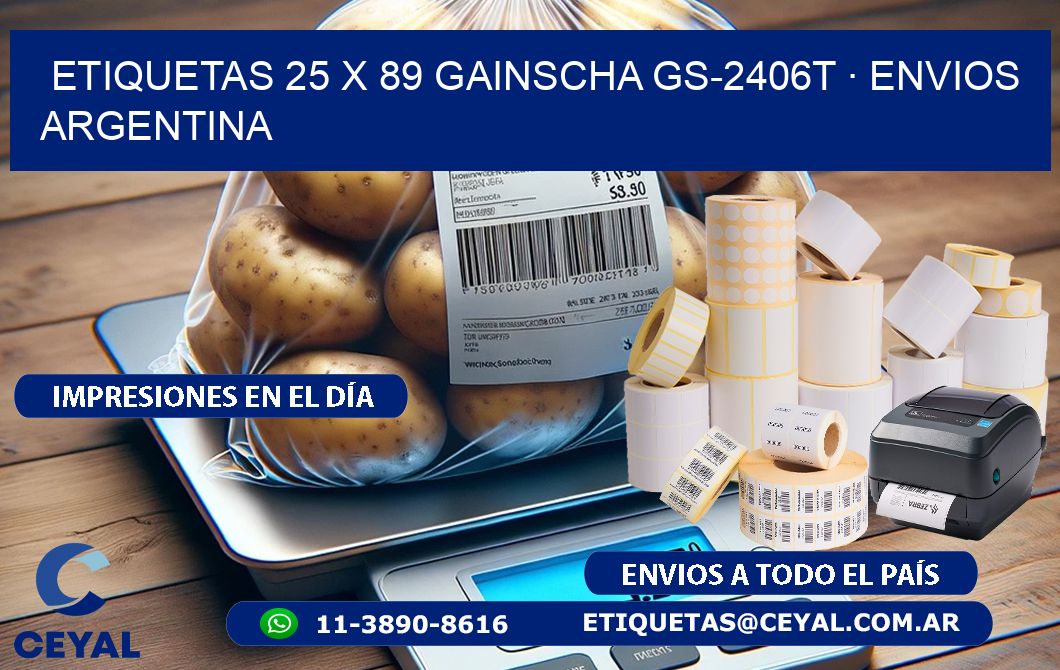 ETIQUETAS 25 x 89 GAINSCHA GS-2406T · ENVIOS ARGENTINA