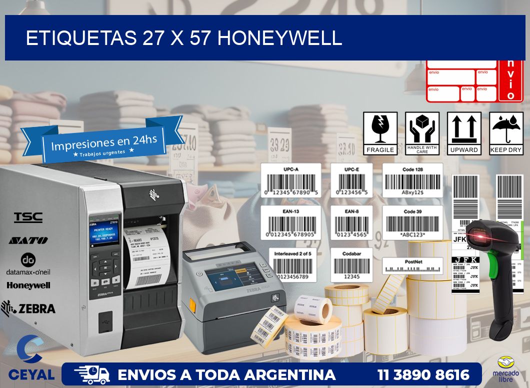 ETIQUETAS 27 x 57 HONEYWELL