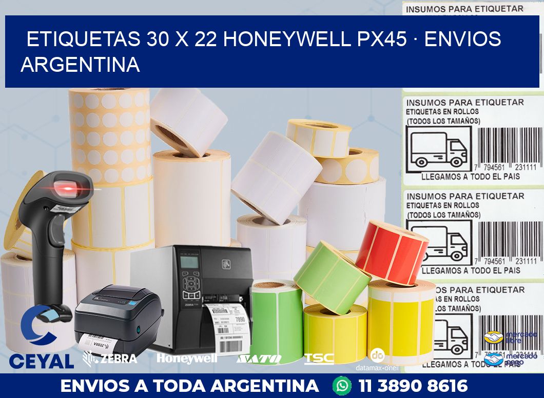 ETIQUETAS 30 x 22 HONEYWELL PX45 · ENVIOS ARGENTINA