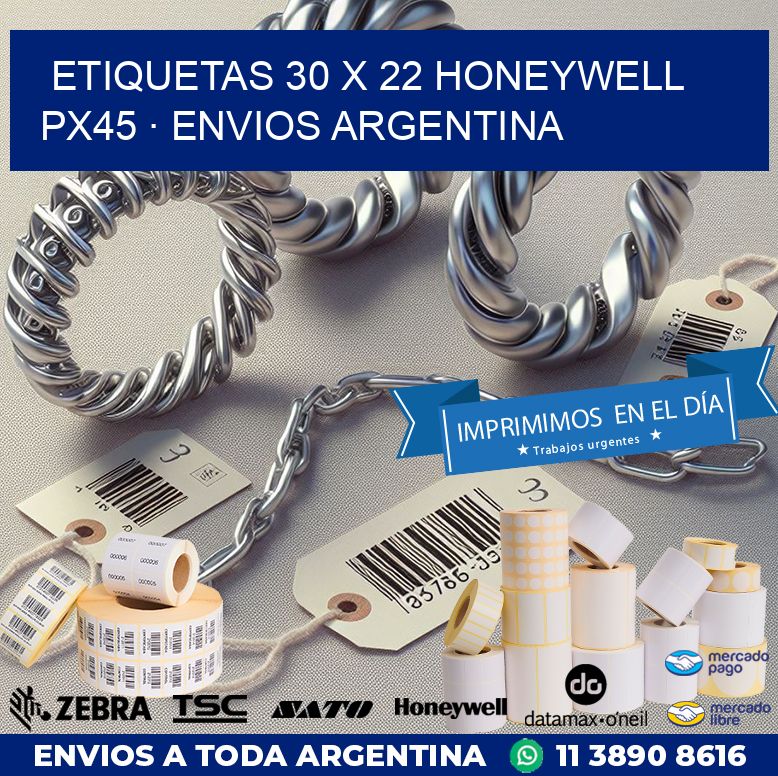 ETIQUETAS 30 x 22 HONEYWELL PX45 · ENVIOS ARGENTINA