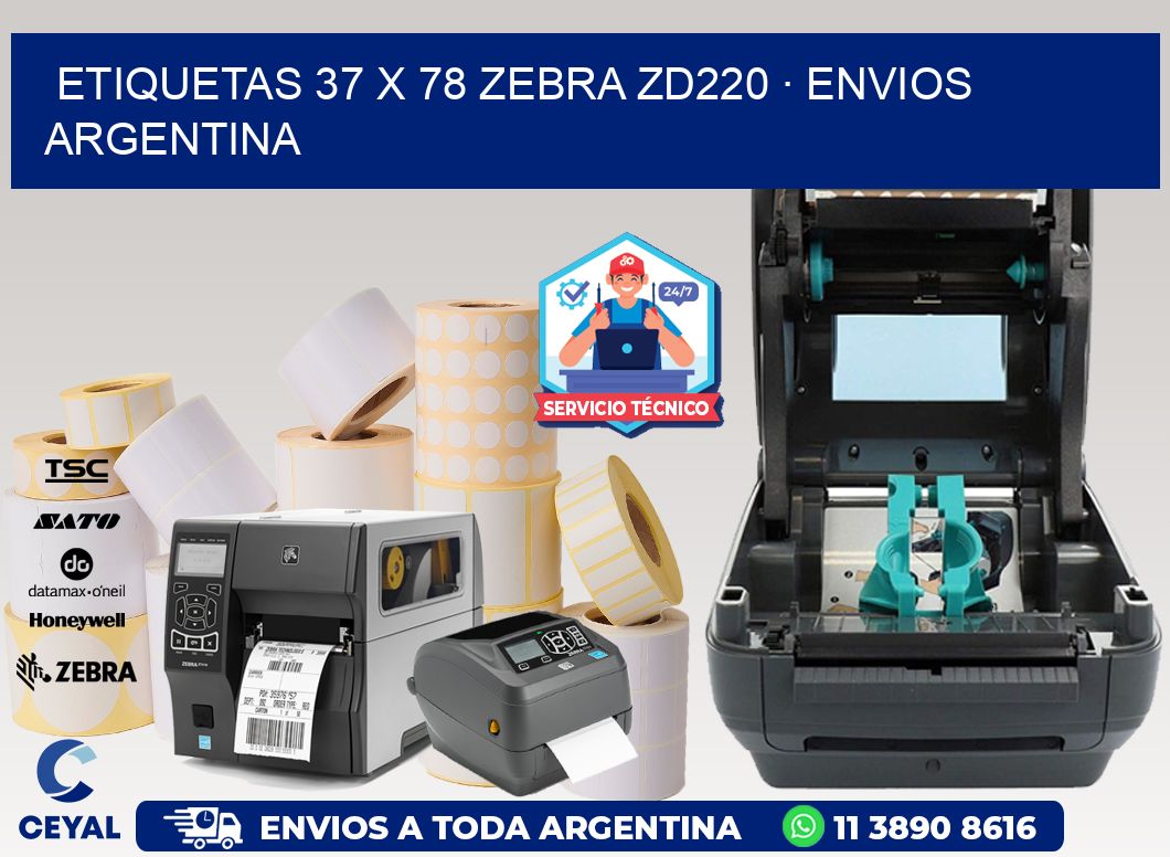 ETIQUETAS 37 x 78 ZEBRA ZD220 · ENVIOS ARGENTINA