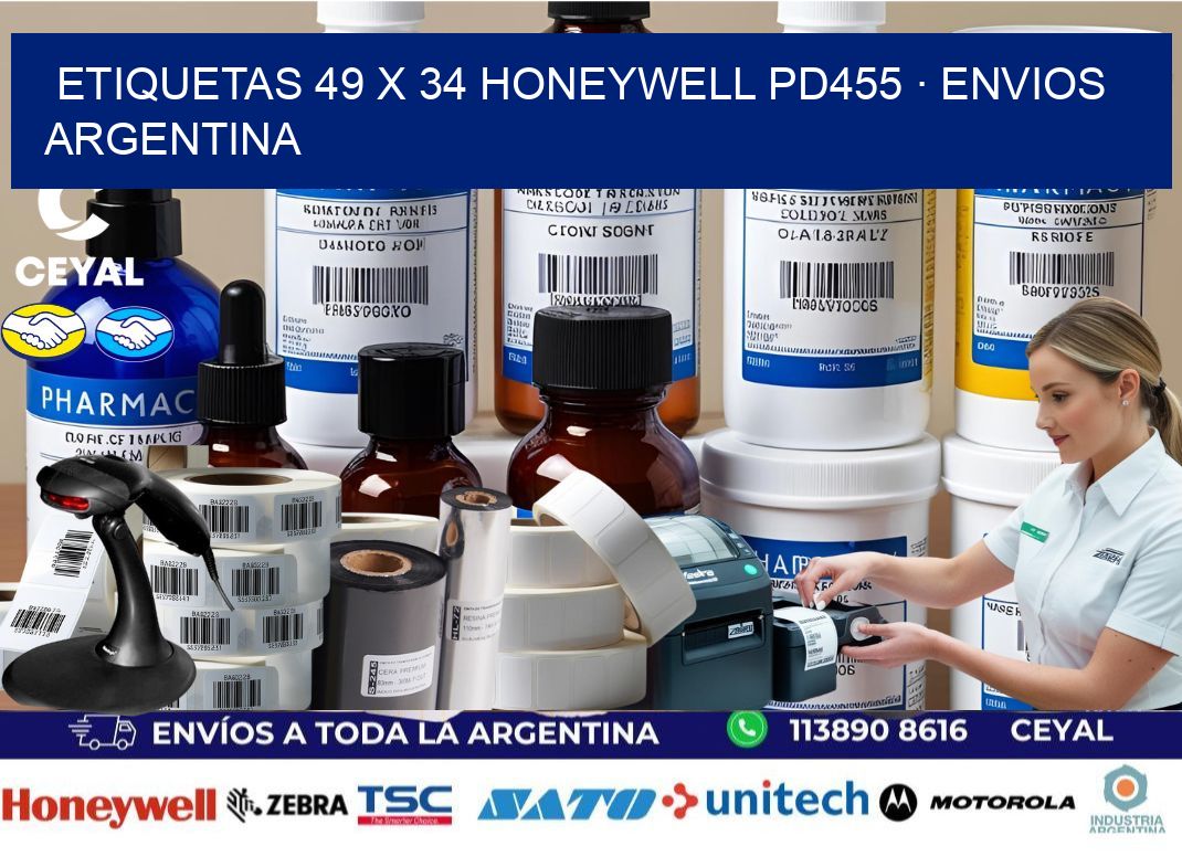 ETIQUETAS 49 x 34 HONEYWELL PD455 · ENVIOS ARGENTINA