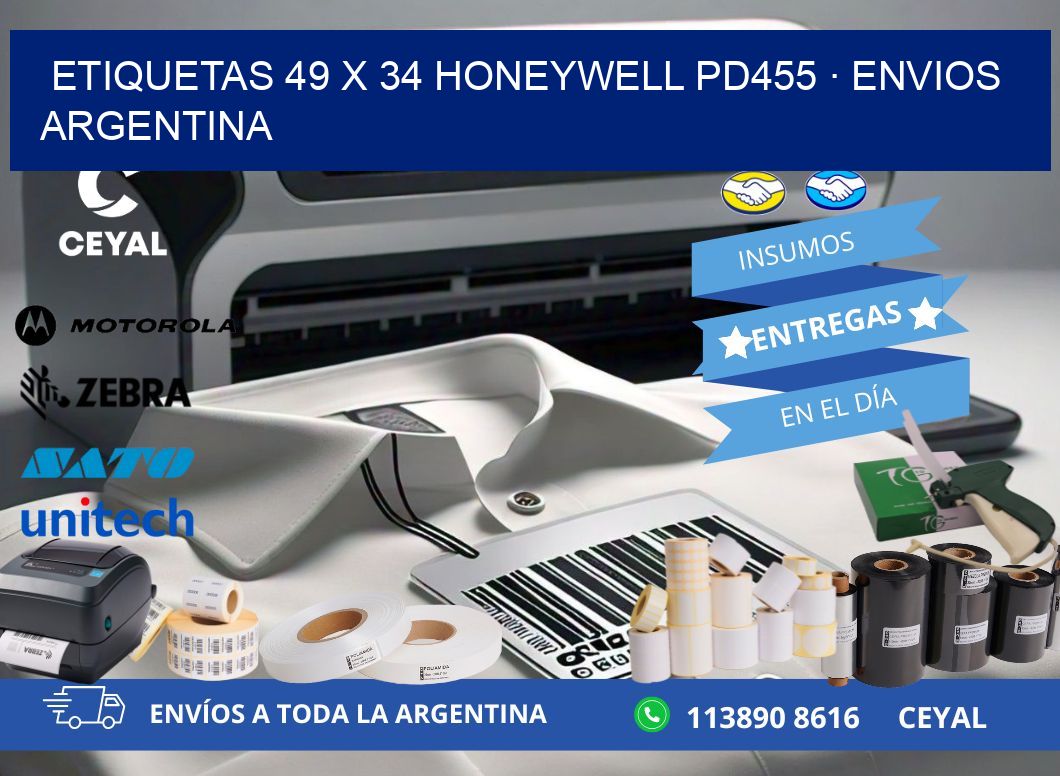 ETIQUETAS 49 x 34 HONEYWELL PD455 · ENVIOS ARGENTINA