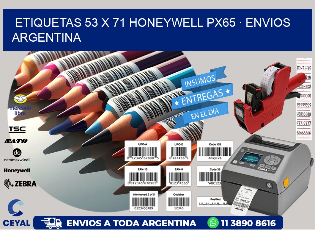 ETIQUETAS 53 x 71 HONEYWELL PX65 · ENVIOS ARGENTINA