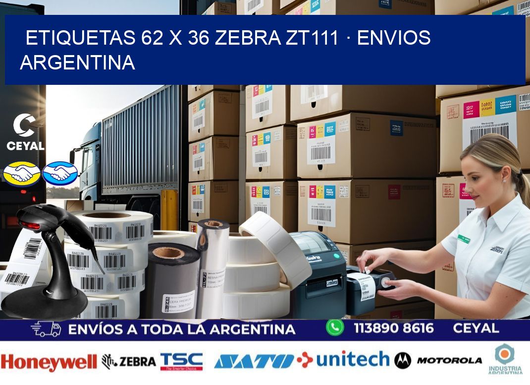 ETIQUETAS 62 x 36 ZEBRA ZT111 · ENVIOS ARGENTINA