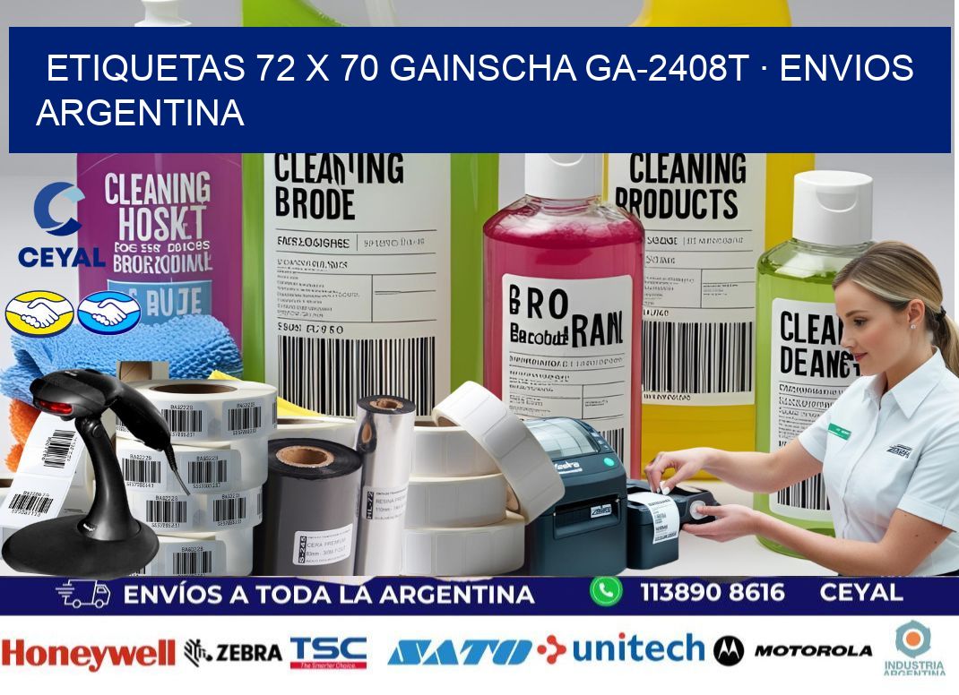 ETIQUETAS 72 x 70 GAINSCHA GA-2408T · ENVIOS ARGENTINA
