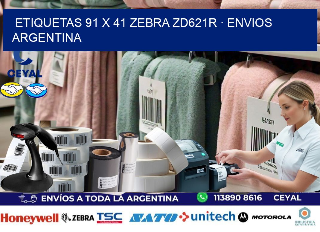 ETIQUETAS 91 x 41 ZEBRA ZD621R · ENVIOS ARGENTINA