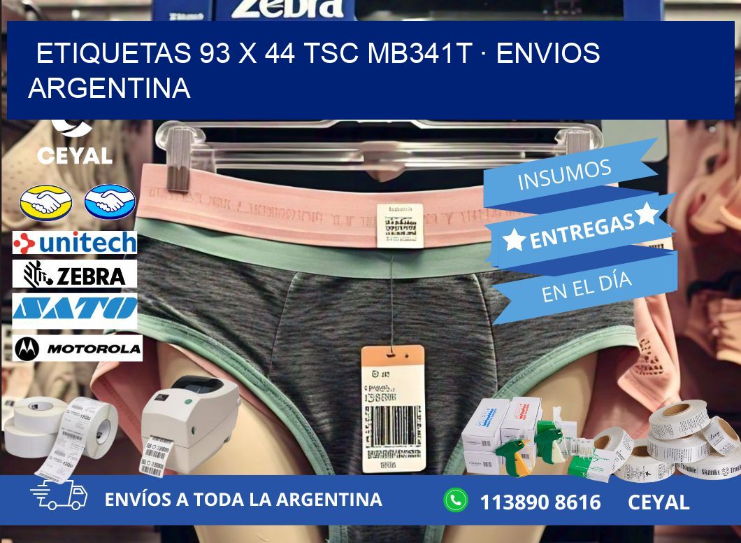 ETIQUETAS 93 x 44 TSC MB341T · ENVIOS ARGENTINA