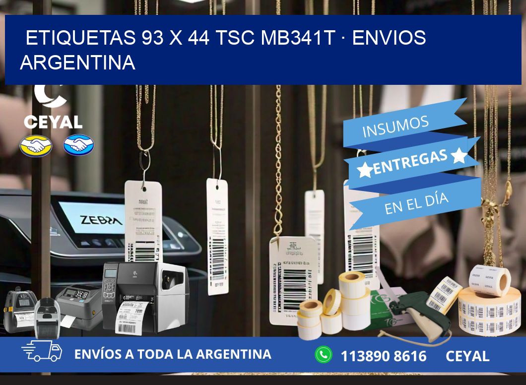ETIQUETAS 93 x 44 TSC MB341T · ENVIOS ARGENTINA