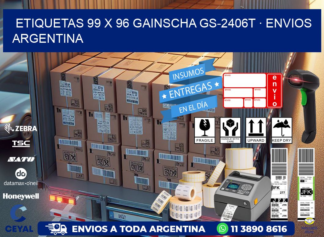 ETIQUETAS 99 x 96 GAINSCHA GS-2406T · ENVIOS ARGENTINA