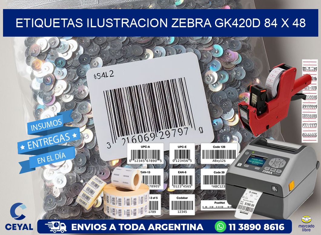 ETIQUETAS ILUSTRACION ZEBRA GK420D 84 x 48