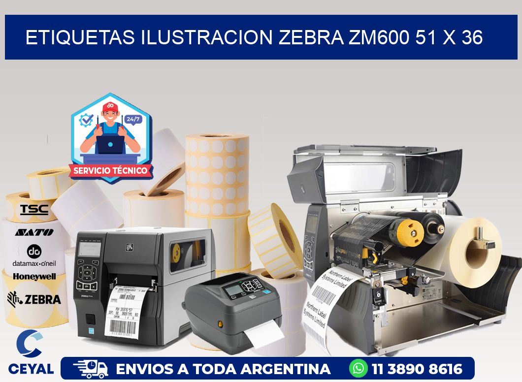 ETIQUETAS ILUSTRACION ZEBRA ZM600 51 x 36