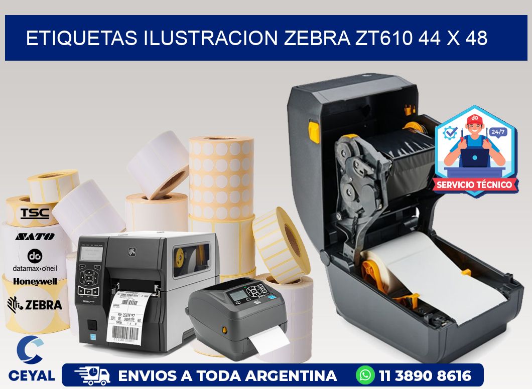 ETIQUETAS ILUSTRACION ZEBRA ZT610 44 x 48